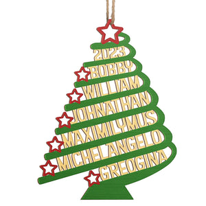Répandez la joie des fêtes - Ornement personnalisé pour la famille - Forme en bois personnalisée - Cadeau de Noël pour les membres de la famille