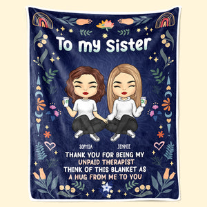 Merci d'être mon thérapeute bénévole - Couverture personnalisée Bestie - Cadeau pour meilleures amies, meilleures amies, sœurs