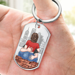 J'ai besoin de toi ici avec moi - Porte-clés personnalisé pour couple - Cadeau pour mari et femme, anniversaire