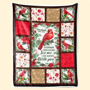 Cardinals Appear When Angels Are Near - Memorial Personalized Custom Blanket - Christmas Gift, Sympathy Gift For Family Members