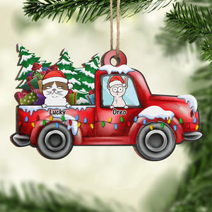 It's The Most Wonderful Time Of The Year - Cat Personalized Custom Ornament - Wood Car Shaped - Christmas Gift For Pet Owners, Pet Lovers