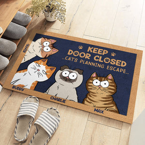 Tapis décoratif personnalisé pour la maison - Cadeaux d'anniversaire personnalisés pour les amoureux des chiens et des chats, les papas et les mamans de chiens, les propriétaires de chats - Ne laissez pas sortir le chat, quoi qu'il vous dise