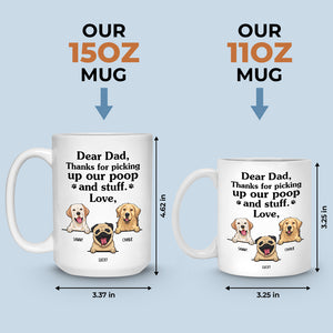 Merci d'avoir ramassé mes crottes et autres affaires - Cadeau pour papa, tasse de chien personnalisée amusante