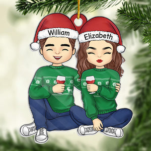 Joyeux Noël ! Décoration personnalisée pour couple – Bois et acrylique – Cadeau de Noël pour mari et femme, anniversaire