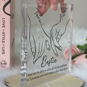 Les vrais amis sont une grande richesse - Plaque acrylique carrée personnalisée pour meilleure amie - Cadeau pour meilleures amies, meilleures amies, sœurs