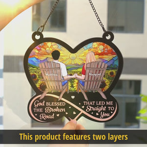 Together, We Create A Beautiful Journey - Couple Personalized Window Hanging Suncatcher Ornament - Christmas Gift For Husband Wife, Anniversary
