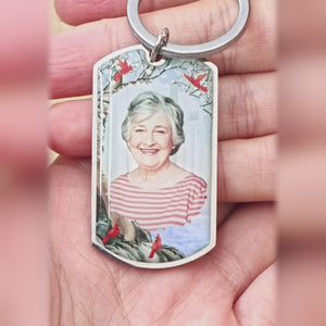 Porte-clés photo personnalisé « Emportez-vous avec moi jusqu'à ce que je vous revoie » - Porte-clés personnalisé commémoratif - Cadeau de condoléances pour les membres de la famille