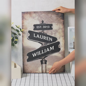 Toujours à tes côtés - Toile verticale personnalisée pour couple - Cadeau pour mari et femme, anniversaire