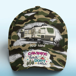Le camping est ma thérapie préférée ! Casquette de camping personnalisée, imprimé intégral, cadeau pour les amateurs de camping.