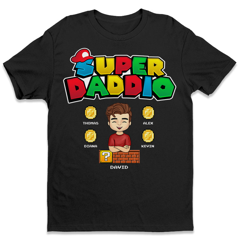 Super Daddio & Super Mommio - Family Personalized Custom Unisex T-shirt, Hoodie, Sweatshirt - Father's Day, Mother's Day, Birthday Gift For Dad, Mom