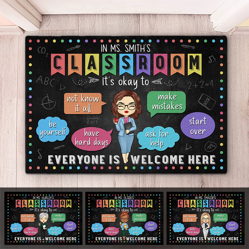 Il est normal de faire des erreurs et de recommencer - Tapis décoratif personnalisé pour enseignant - Cadeau pour enseignant, rentrée scolaire