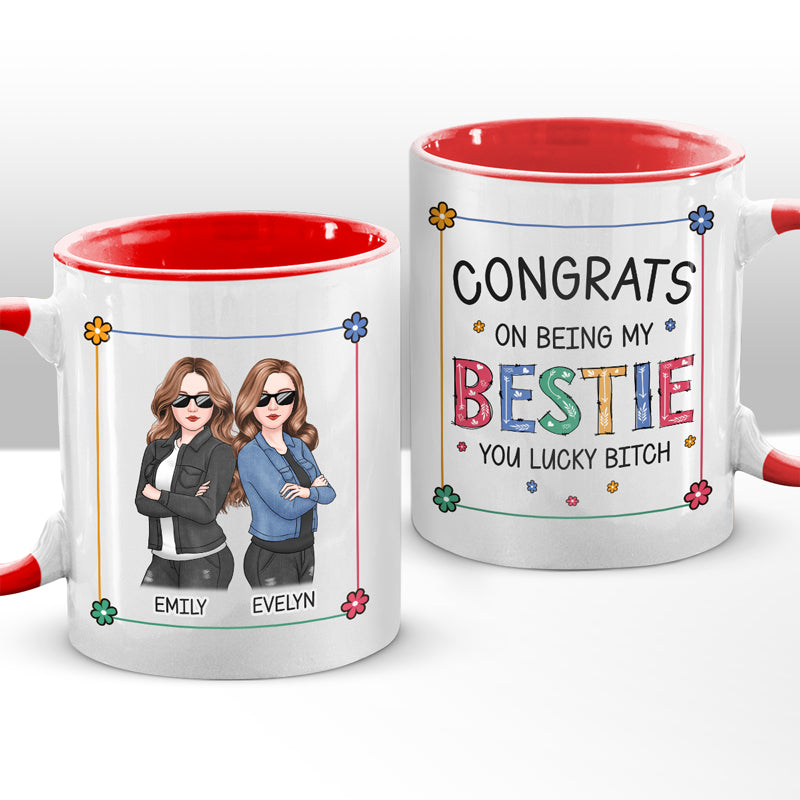 Félicitations pour être ma meilleure amie - Mug personnalisé avec accents - Cadeau de Noël pour meilleures amies, meilleures amies, sœurs