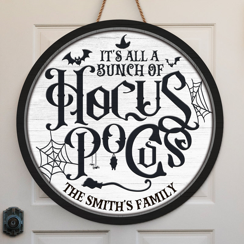 La famille de la bonne sorcière - Panneau en bois rond personnalisé pour la décoration de la maison - Cadeau d'Halloween pour les membres de la famille