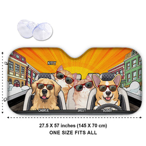 Sortons et profitons - Pare-soleil personnalisé pour pare-brise de voiture, protection de fenêtre de voiture - Cadeau pour propriétaires d'animaux et amoureux des animaux