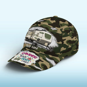 Le camping est ma thérapie préférée ! Casquette de camping personnalisée, imprimé intégral, cadeau pour les amateurs de camping.