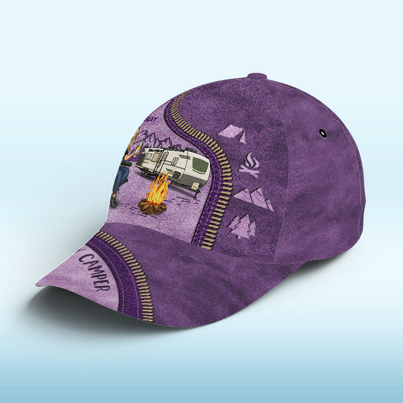 La vie est meilleure en camping ! Casquette de camping personnalisée, imprimé intégral, cadeau pour les amateurs de camping.