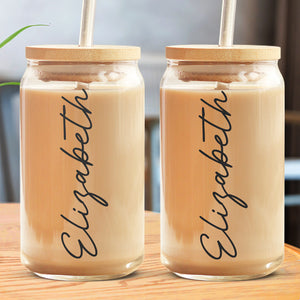 Aimez-vous - Tasse en verre personnalisée, tasse à café glacé - Cadeau d'anniversaire, cadeau pour vous-même