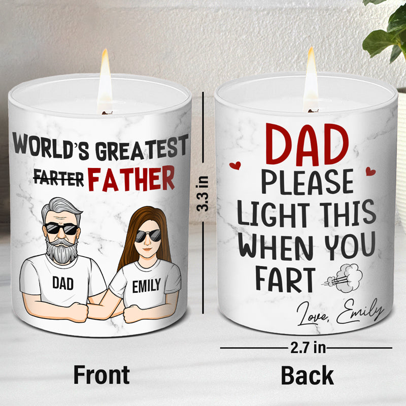 Papa, allume ça ! Bougie parfumée sans fumée personnalisée pour la famille. Cadeau d'anniversaire ou de fête des pères.