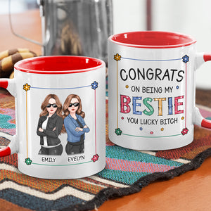 Félicitations pour être ma meilleure amie - Mug personnalisé avec accents - Cadeau de Noël pour meilleures amies, meilleures amies, sœurs
