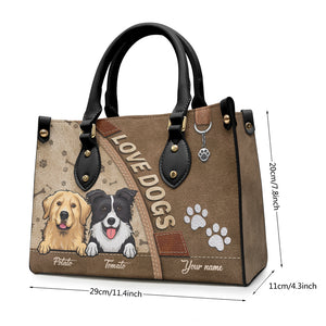 Les chiens nous rendent la vie meilleure ! Sac à main en cuir personnalisé pour chien et chat ! Cadeau pour propriétaires et amoureux des animaux.