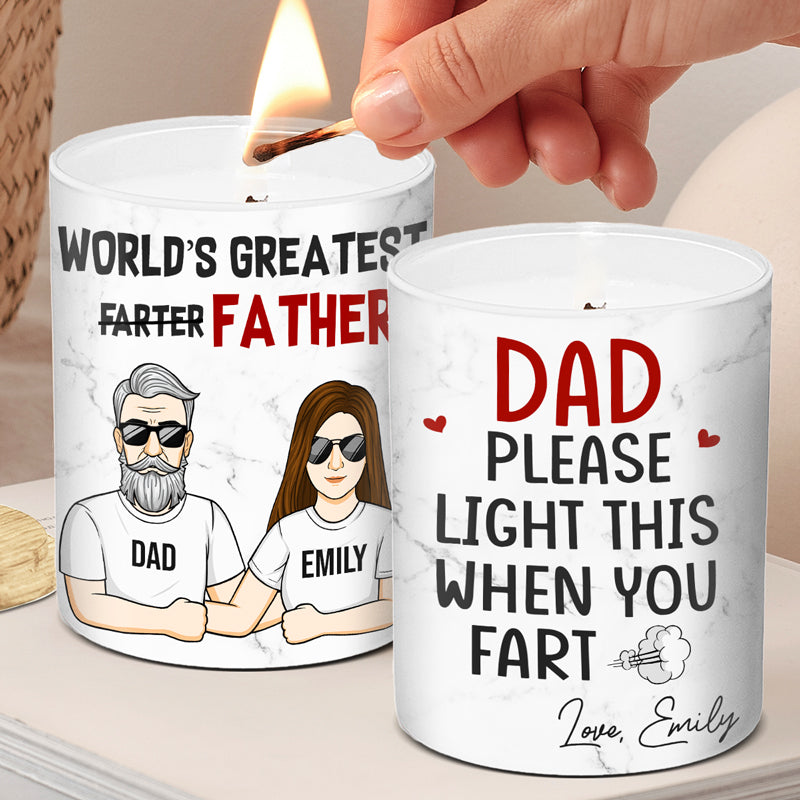 Papa, allume ça ! Bougie parfumée sans fumée personnalisée pour la famille. Cadeau d'anniversaire ou de fête des pères.