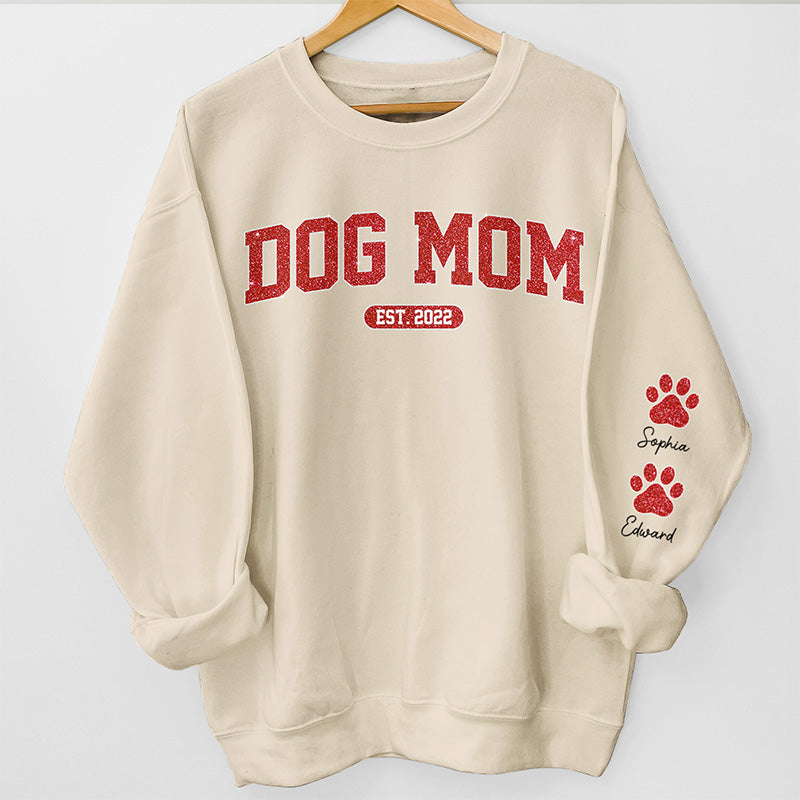 Je suis une maman de chien cool - Sweat-shirt unisexe personnalisé avec motif sur la manche - Cadeau pour les propriétaires d'animaux et les amoureux des animaux