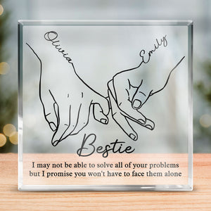 Les vrais amis sont une grande richesse - Plaque acrylique carrée personnalisée pour meilleure amie - Cadeau pour meilleures amies, meilleures amies, sœurs