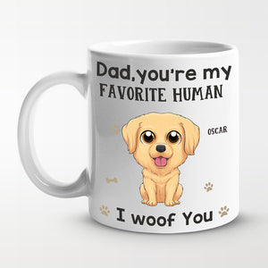 Mug personnalisé « Notre humain préféré » - Chien - Cadeau pour les propriétaires d'animaux et les amoureux des animaux