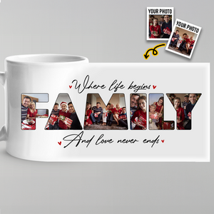 Là où l'amour ne finit jamais - Mug personnalisé pour la famille - Cadeau pour les membres de la famille