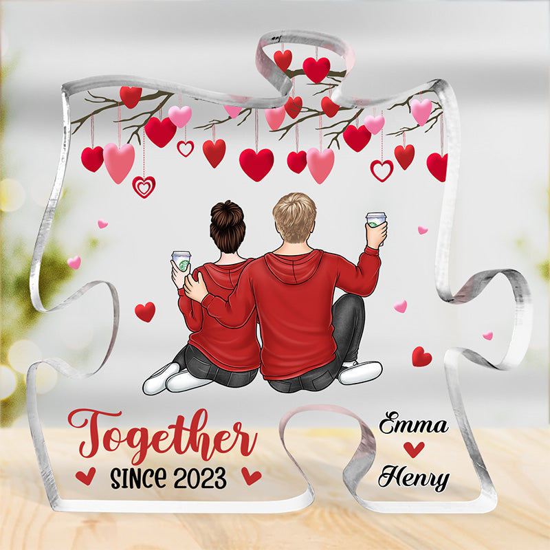 Tu es le dernier morceau de mon cœur - Plaque acrylique personnalisée en forme de puzzle pour couple - Cadeau pour mari et femme, anniversaire