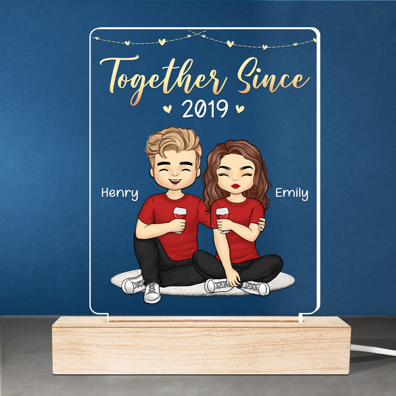 Je suis à toi, aucun retour ni remboursement - Lampe LED 3D personnalisée pour couple - Cadeau pour mari et femme, anniversaire