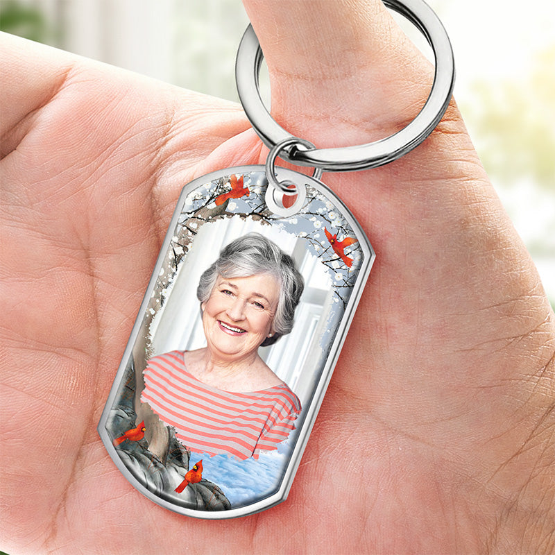 Porte-clés photo personnalisé « Emportez-vous avec moi jusqu'à ce que je vous revoie » - Porte-clés personnalisé commémoratif - Cadeau de condoléances pour les membres de la famille