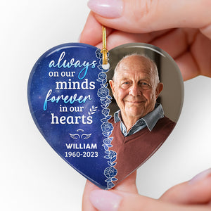 Custom Photo Not A Day Goes By That You‚re Not Missed - Memorial Personalized Custom Ornament - Ceramic Heart Shaped - Christmas Gift, Sympathy Gift For Family Members