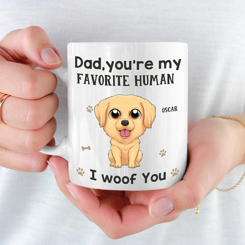 Mug personnalisé « Notre humain préféré » - Chien - Cadeau pour les propriétaires d'animaux et les amoureux des animaux