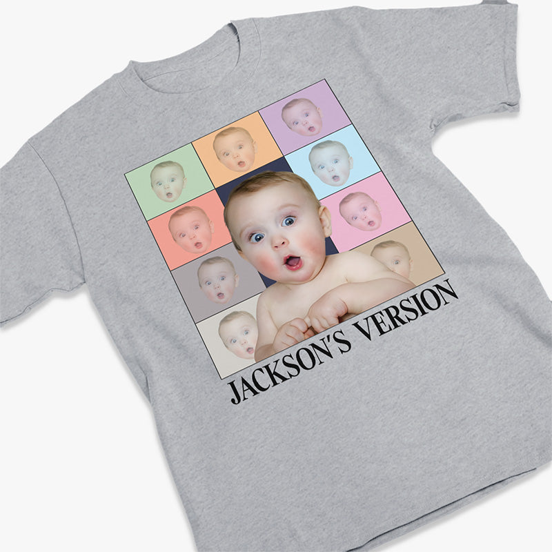 Photo personnalisée « Né comme ça » – T-shirt, sweat à capuche et sweat-shirt unisexe personnalisé pour la famille – Cadeau pour les membres de la famille
