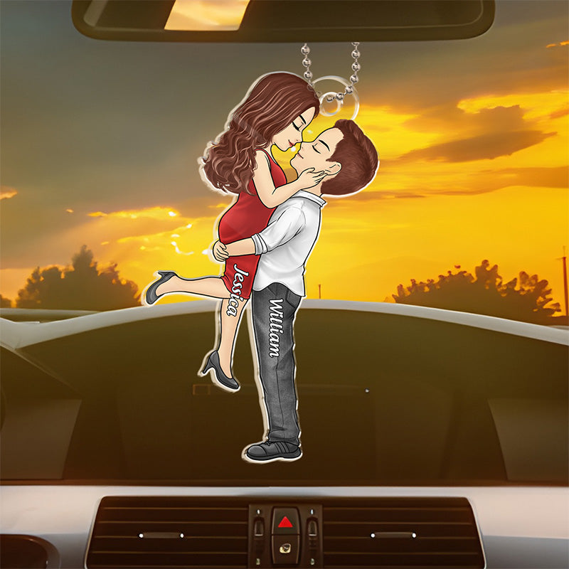 J'ai trouvé la pièce manquante - Ornement de voiture personnalisé pour couple - Forme personnalisée en acrylique - Cadeau pour mari et femme, anniversaire