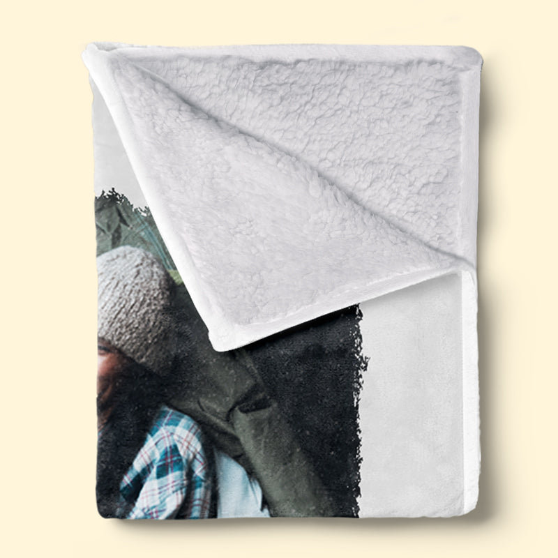 Couverture photo personnalisée au coin du feu, idéale pour le camping - Couverture personnalisée pour le camping - Cadeau pour les meilleures amies, les meilleures amies, les sœurs et les amoureux du camping