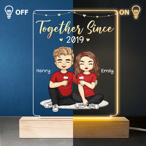 Je suis à toi, aucun retour ni remboursement - Lampe LED 3D personnalisée pour couple - Cadeau pour mari et femme, anniversaire