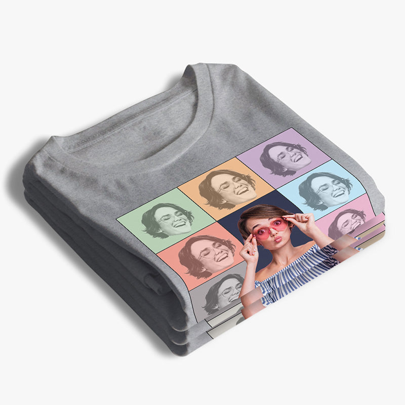 Photo personnalisée « Né comme ça » – T-shirt, sweat à capuche et sweat-shirt unisexe personnalisé pour la famille – Cadeau pour les membres de la famille