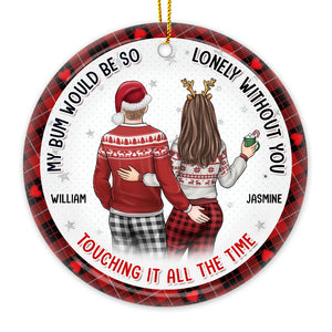 Je suis si heureux que nous ayons décidé de ruiner notre amitié - Ornement personnalisé pour couple - Forme ronde en céramique - Cadeau de Noël pour mari et femme, anniversaire