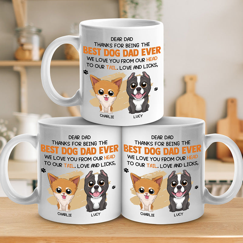 Je t'aime de la tête aux pieds - Mug personnalisé pour chien - Cadeau pour les propriétaires et les amoureux des animaux