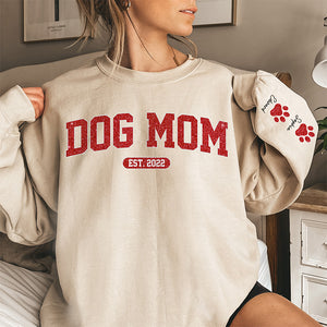 Je suis une maman de chien cool - Sweat-shirt unisexe personnalisé avec motif sur la manche - Cadeau pour les propriétaires d'animaux et les amoureux des animaux