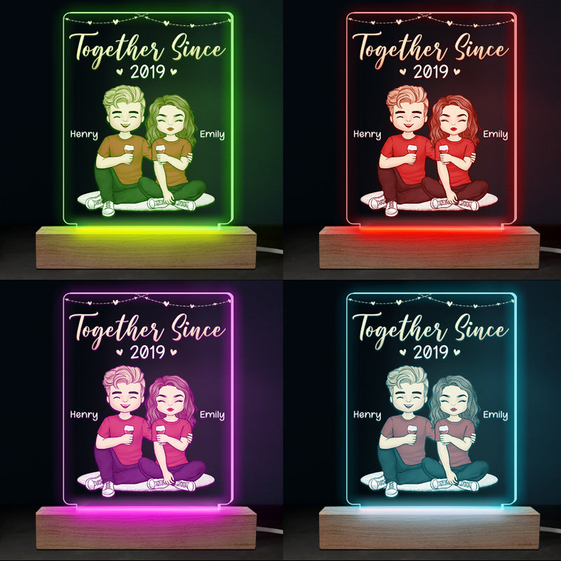 Je suis à toi, aucun retour ni remboursement - Lampe LED 3D personnalisée pour couple - Cadeau pour mari et femme, anniversaire