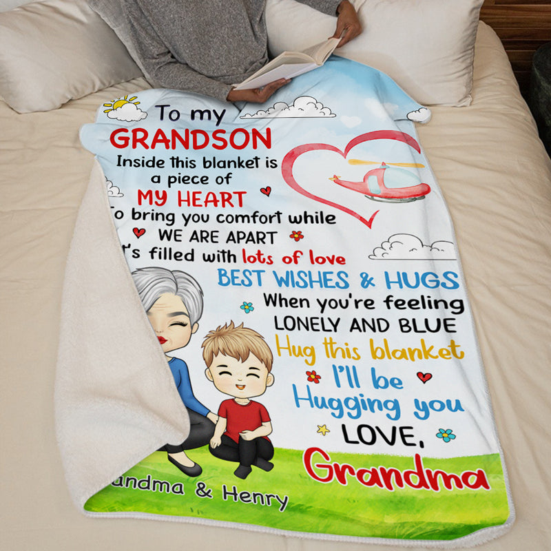 Meilleurs vœux et câlins - Couverture familiale personnalisée - Cadeau d'anniversaire de maman, grand-mère
