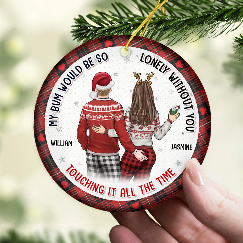 Je suis si heureux que nous ayons décidé de ruiner notre amitié - Ornement personnalisé pour couple - Forme ronde en céramique - Cadeau de Noël pour mari et femme, anniversaire