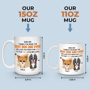 Je t'aime de la tête aux pieds - Mug personnalisé pour chien - Cadeau pour les propriétaires et les amoureux des animaux