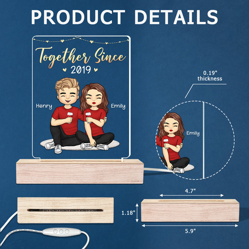 Je suis à toi, aucun retour ni remboursement - Lampe LED 3D personnalisée pour couple - Cadeau pour mari et femme, anniversaire