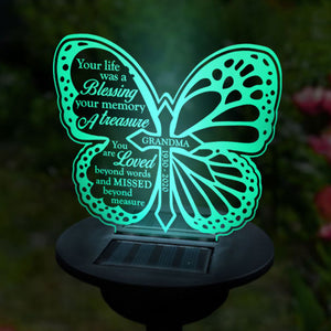 Votre vie a été une bénédiction - Lampe solaire de jardin commémorative personnalisée - Cadeau commémoratif, cadeau de condoléances