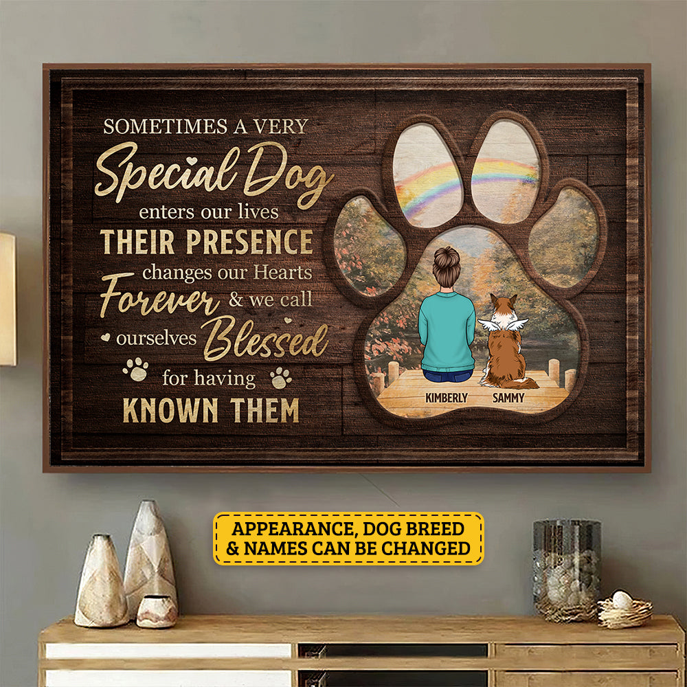Parfois, un chien très spécial entre dans nos vies - Affiche horizontale personnalisée - Cadeau pour les amoureux des animaux