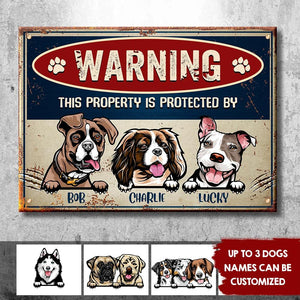 Warning Zone - Funny Personalized Dog Metal Sign (WW).